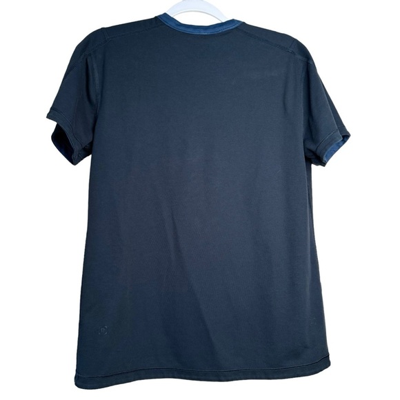 LULULEMON Concurrent Reversible Short Sleeve T-Shirt Mens M Mineral Blue Black - Picture 7 of 9